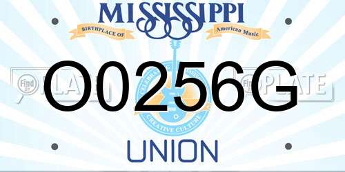O0256G Mississippi License Plate