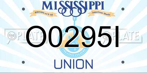 O0295I Mississippi License Plate
