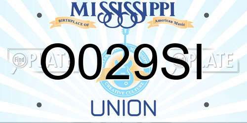 O029SI Mississippi License Plate