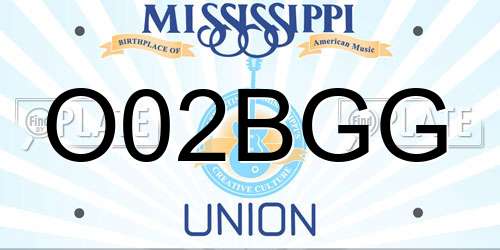 O02BGG Mississippi License Plate