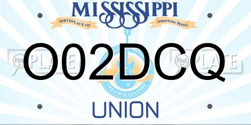 O02DCQ Mississippi License Plate