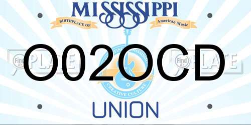O02OCD Mississippi License Plate