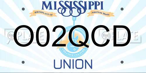 O02QCD Mississippi License Plate