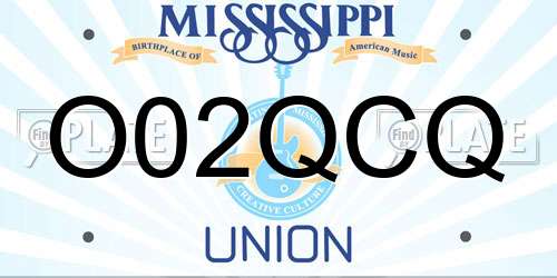 O02QCQ Mississippi License Plate
