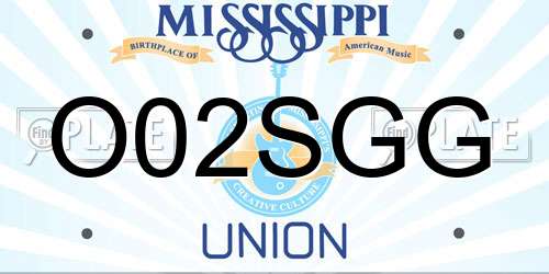 O02SGG Mississippi License Plate