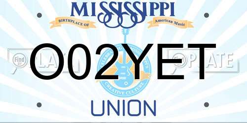 O02YET Mississippi License Plate