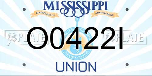 O0422I Mississippi License Plate