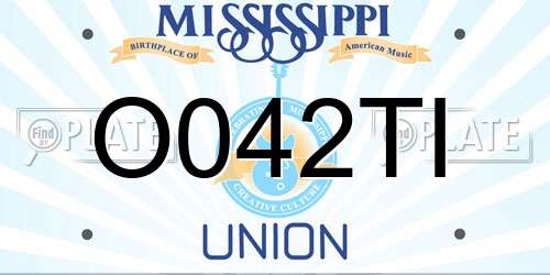 O042TI Mississippi License Plate