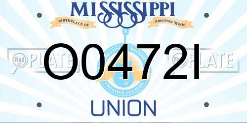 O0472I Mississippi License Plate