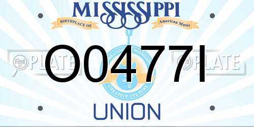 O0477I Mississippi License Plate