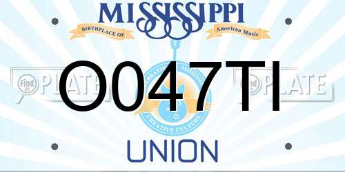 O047TI Mississippi License Plate