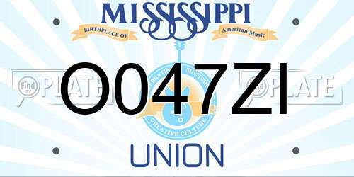 O047ZI Mississippi License Plate