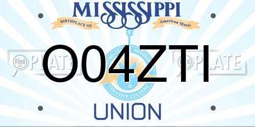 O04ZTI Mississippi License Plate