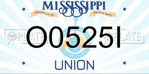 O0525I Mississippi License Plate