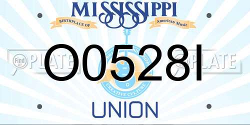 O0528I Mississippi License Plate
