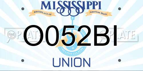 O052BI Mississippi License Plate