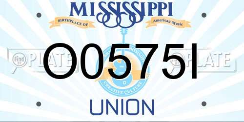 O0575I Mississippi License Plate
