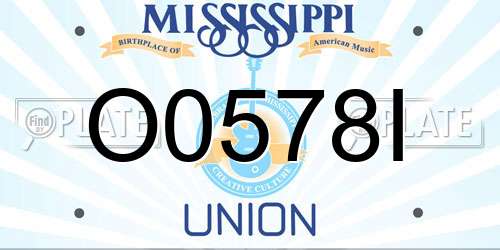 O0578I Mississippi License Plate