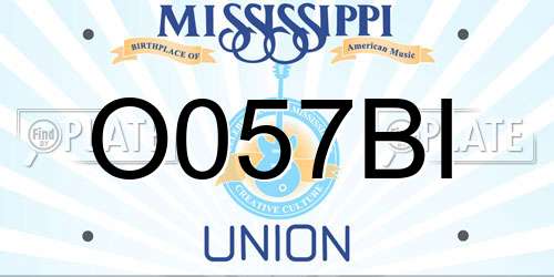 O057BI Mississippi License Plate