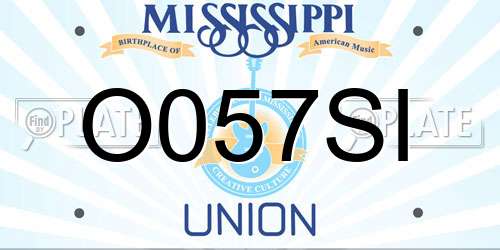 O057SI Mississippi License Plate