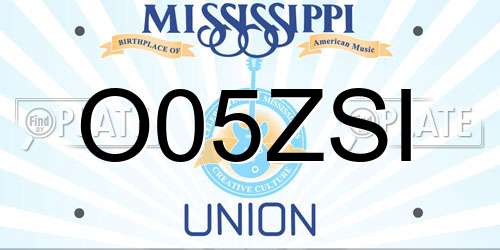 O05ZSI Mississippi License Plate