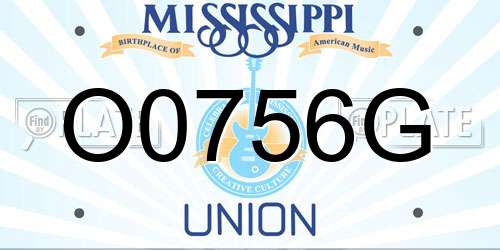 O0756G Mississippi License Plate