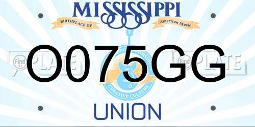O075GG Mississippi License Plate