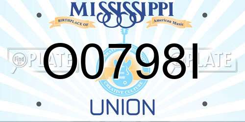 O0798I Mississippi License Plate