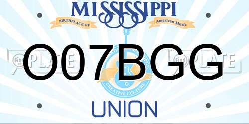 O07BGG Mississippi License Plate