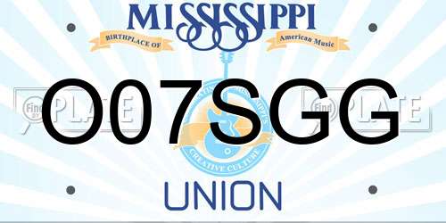 O07SGG Mississippi License Plate