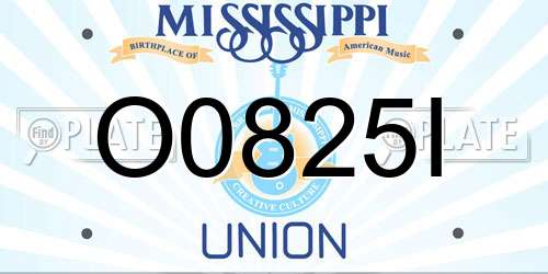 O0825I Mississippi License Plate