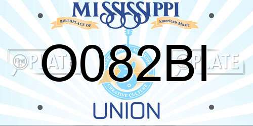 O082BI Mississippi License Plate