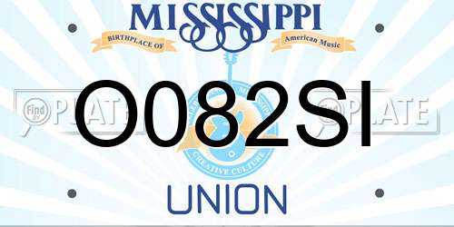 O082SI Mississippi License Plate