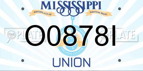 O0878I Mississippi License Plate