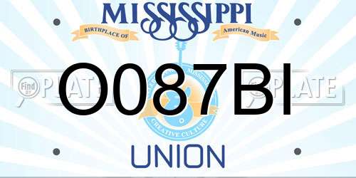 O087BI Mississippi License Plate