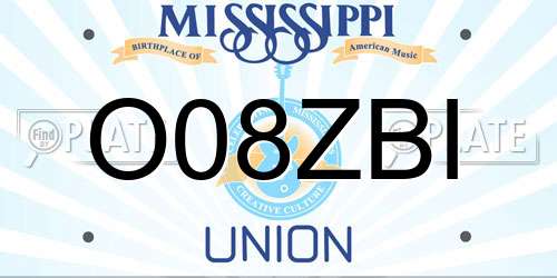 O08ZBI Mississippi License Plate