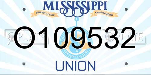 O109532 Mississippi License Plate