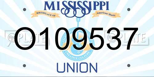 O109537 Mississippi License Plate