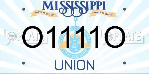 O1111O Mississippi License Plate