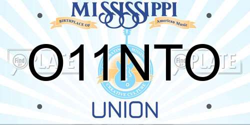 O11NTO Mississippi License Plate