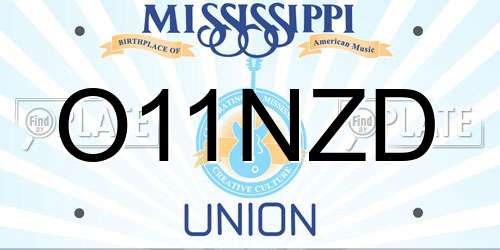O11NZD Mississippi License Plate