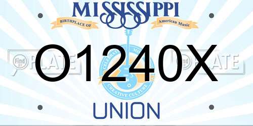 O1240X Mississippi License Plate
