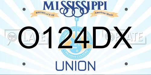 O124DX Mississippi License Plate