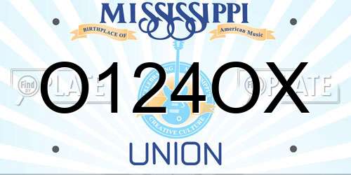 O124OX Mississippi License Plate