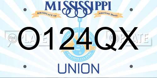 O124QX Mississippi License Plate