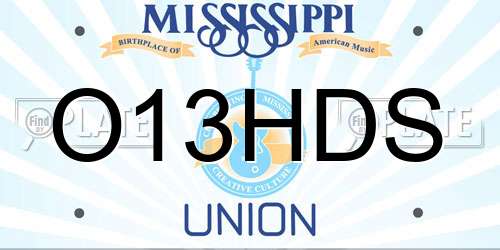 O13HDS Mississippi License Plate