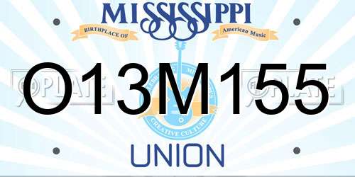 O13M155 Mississippi License Plate
