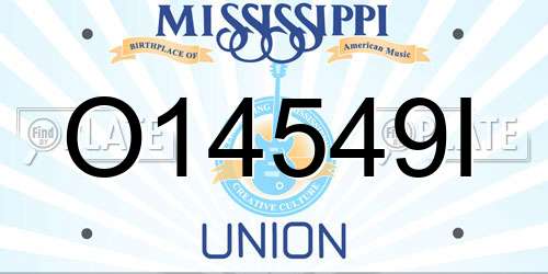 O14549I Mississippi License Plate