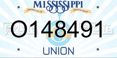 O148491 Mississippi License Plate