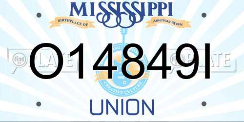 O14849I Mississippi License Plate